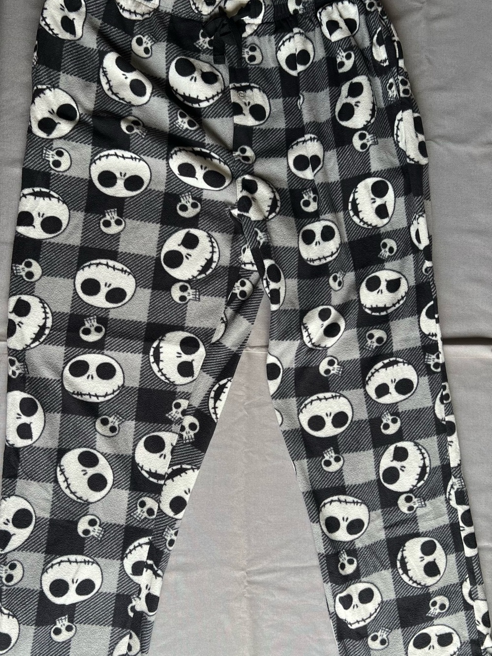 Disney Black & White Skull Plaid Kids Pajama Pants